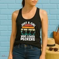 Womens Chicken Butt A Girl Who Loves Peckers Chicken Women's Tank Top thumb 2