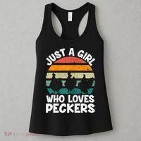 Womens Chicken Butt A Girl Who Loves Peckers Chicken Women's Tank Top thumb 3