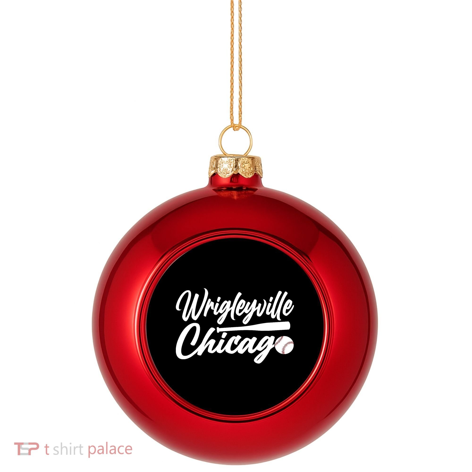 Wrigleyville Chicago Baseball American Plastic Christmas Ball Ornament