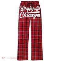 Wrigleyville Chicago Baseball American Women's Flannel Plaid Pajama Pants thumb 0
