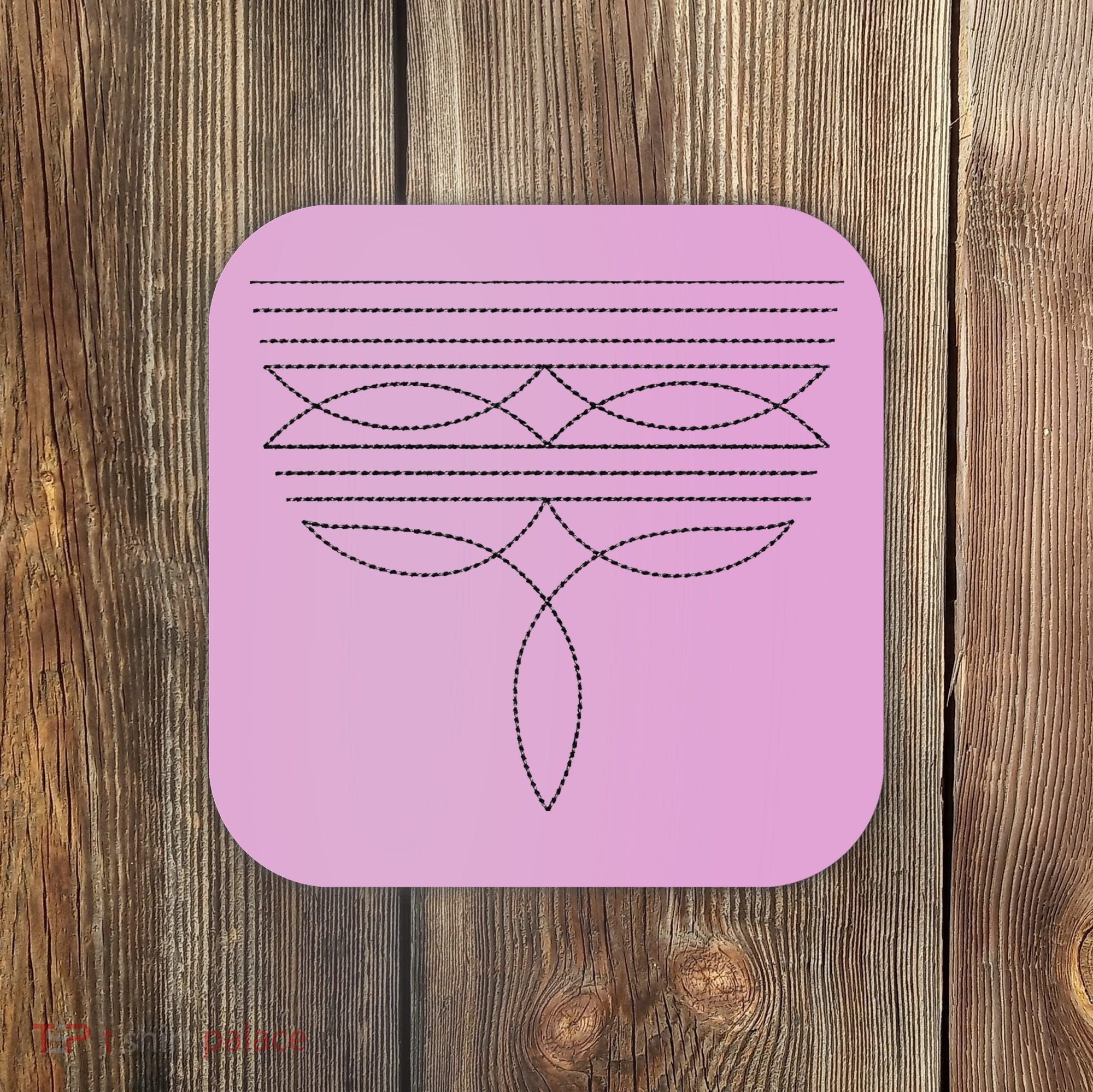 Western Country Cowboy Cowgirl Boot Stitch Western Boots Gift Coaster