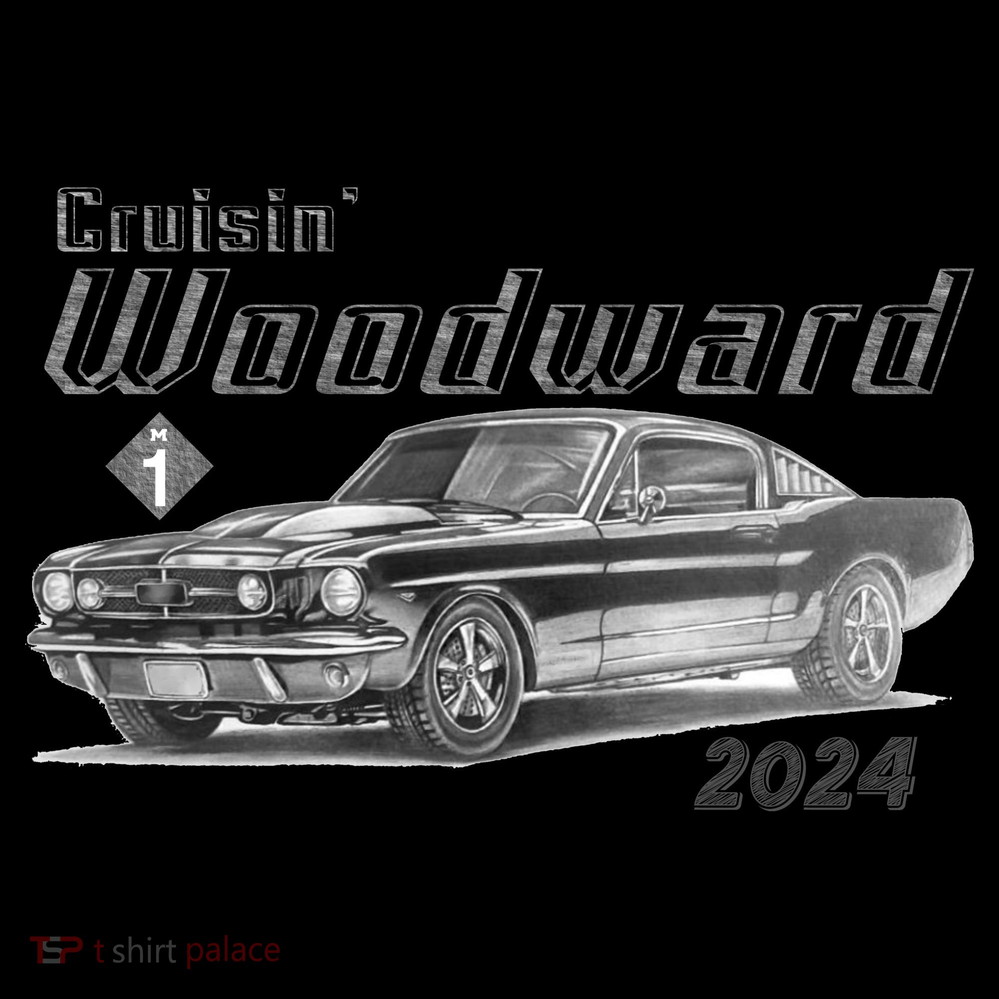 Woodward Cruise Classic Muscle Car Sketch 2024 Coffee Mug