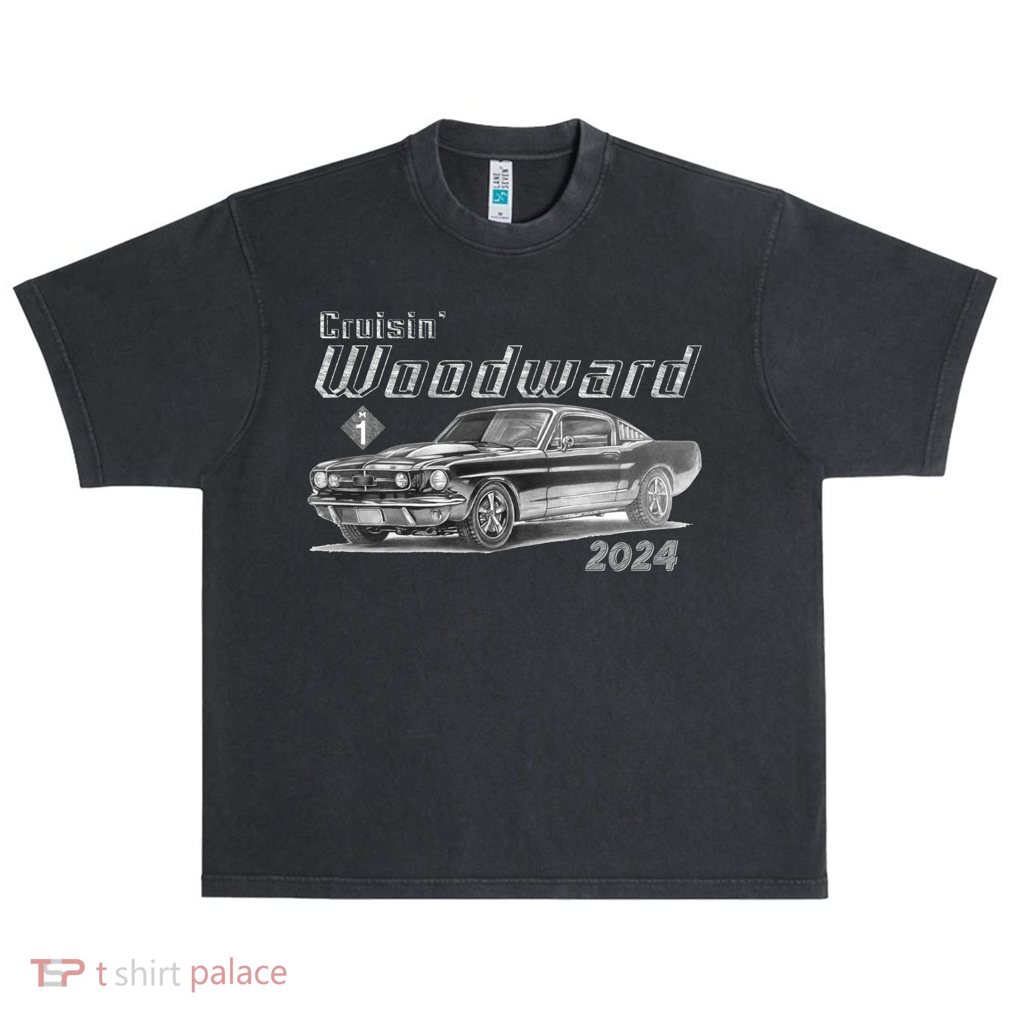 Woodward Cruise Classic Muscle Car Sketch 2024 Urban Oversized Heavyweight T-Shirt