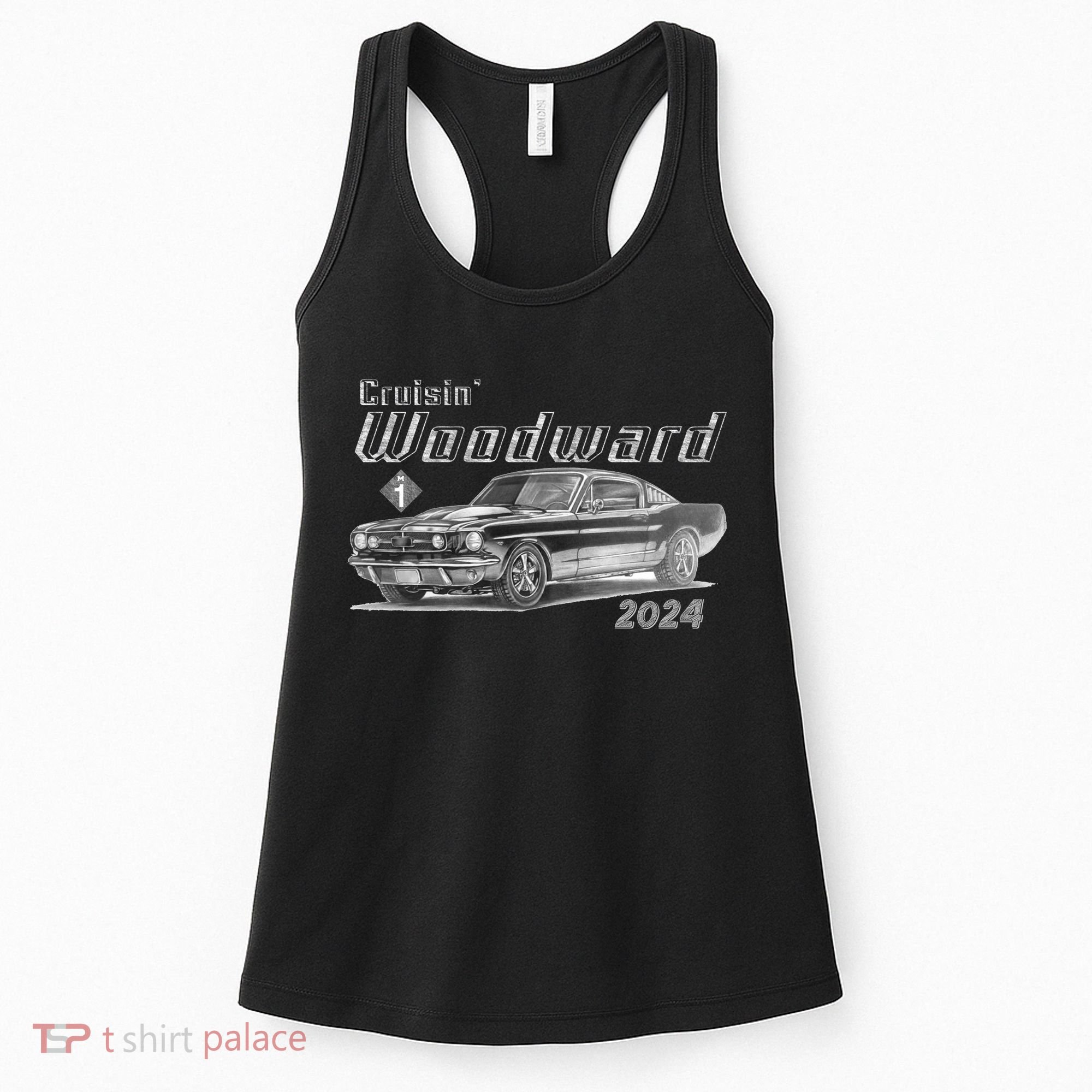 Woodward Cruise Classic Muscle Car Sketch 2024 Women's Tank Top