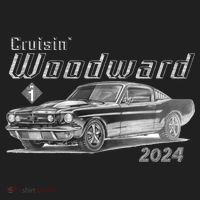 Woodward Cruise Classic Muscle Car Sketch 2024 Golf Towel thumb 3