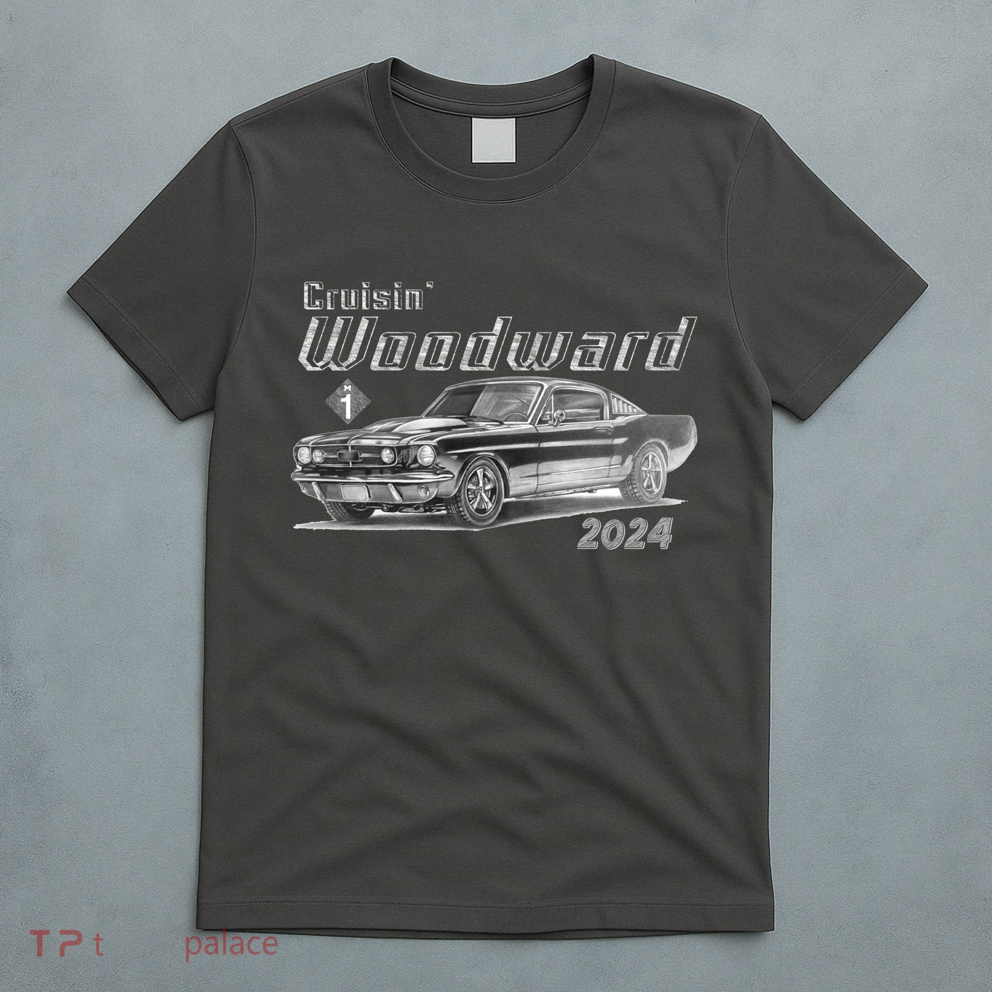 Woodward Cruise Classic Muscle Car Sketch 2024 T-Shirt
