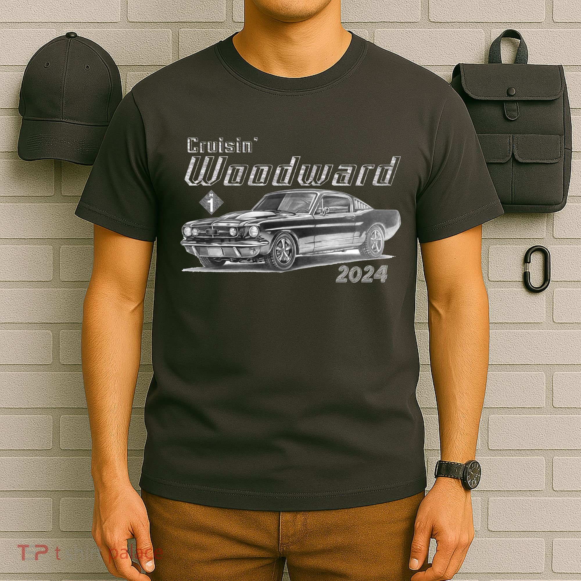 Woodward Cruise Classic Muscle Car Sketch 2024 T-Shirt
