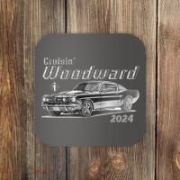 Woodward Cruise Classic Muscle Car Sketch 2024 Coaster thumb 0