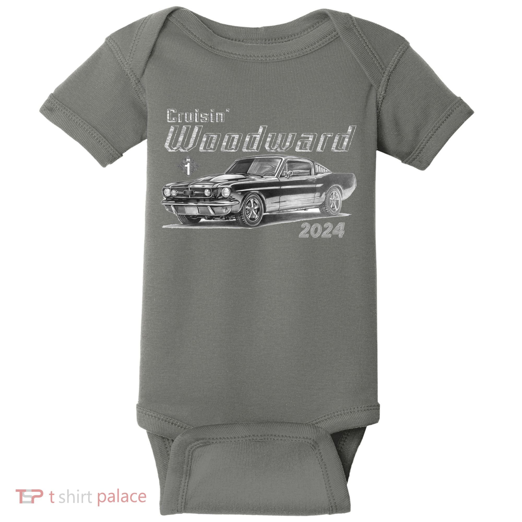 Woodward Cruise Classic Muscle Car Sketch 2024 Baby Bodysuit