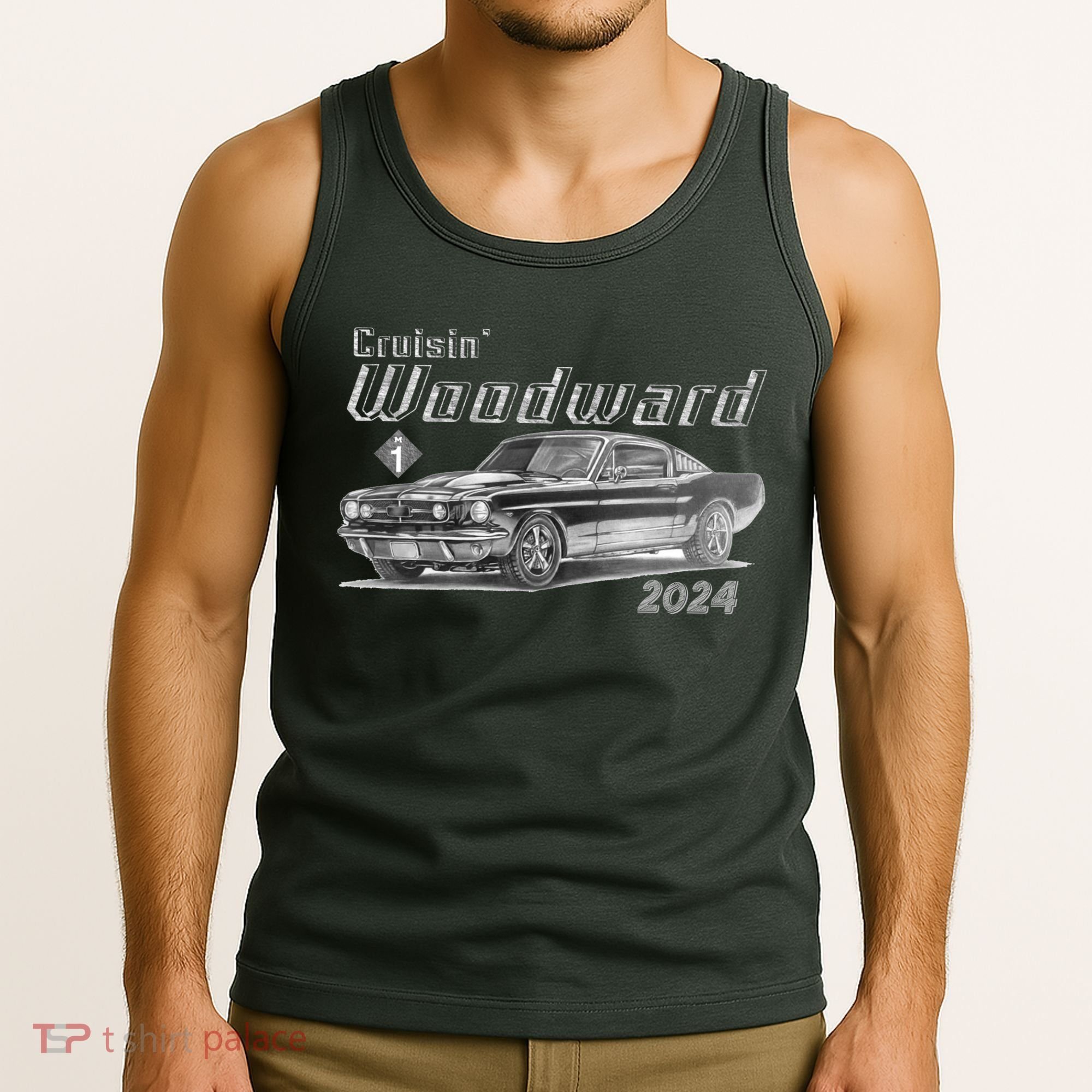 Woodward Cruise Classic Muscle Car Sketch 2024 Tank Top