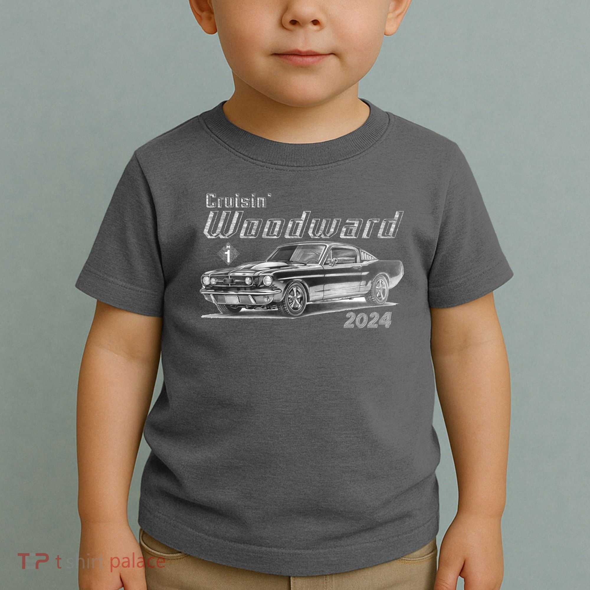 Woodward Cruise Classic Muscle Car Sketch 2024 Toddler T-Shirt