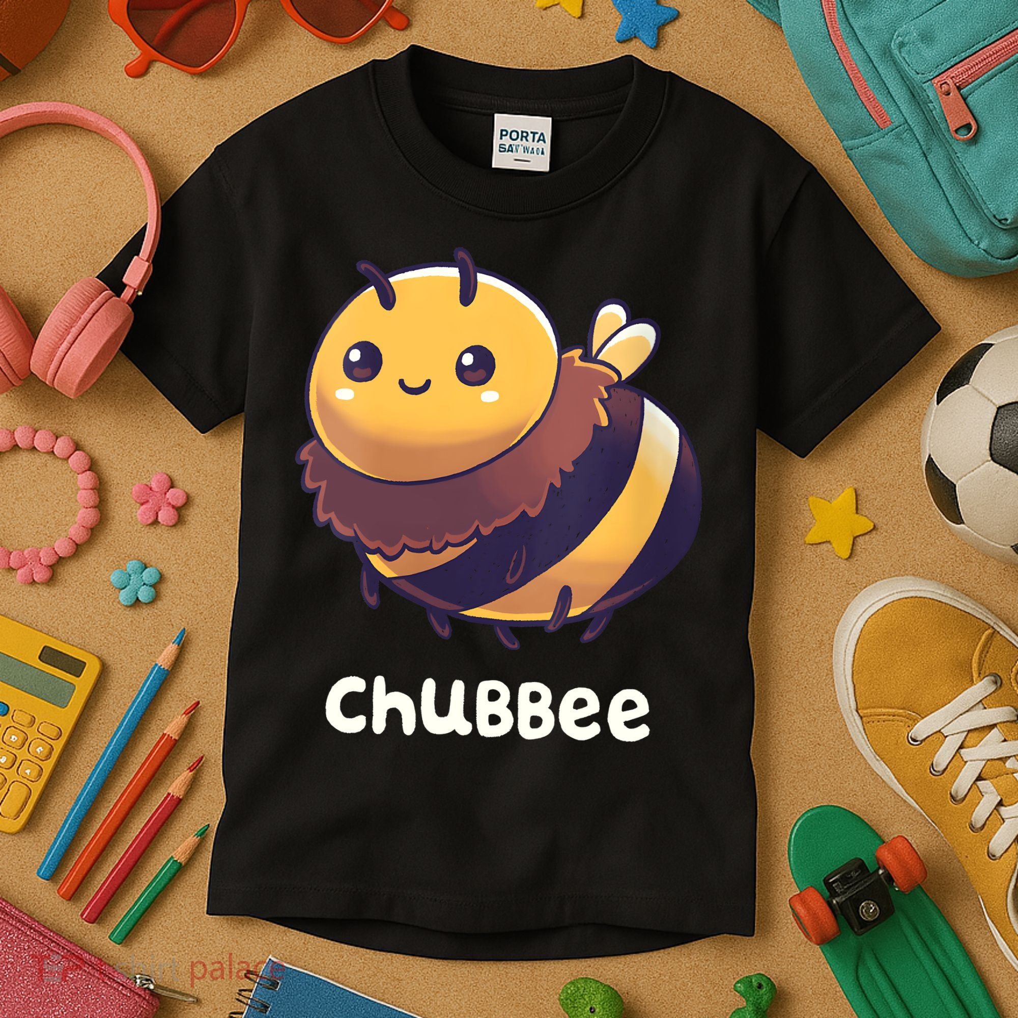 Womens Chubbee Chubby Honey Bee Kawaii Kids T-Shirt