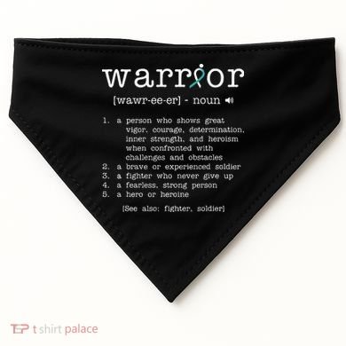 Warror Cervical Cancer Awareness Item Cervical Cancer USA-Made Doggie Bandana
