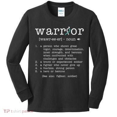Warror Cervical Cancer Awareness Item Cervical Cancer Kids Long Sleeve Shirt