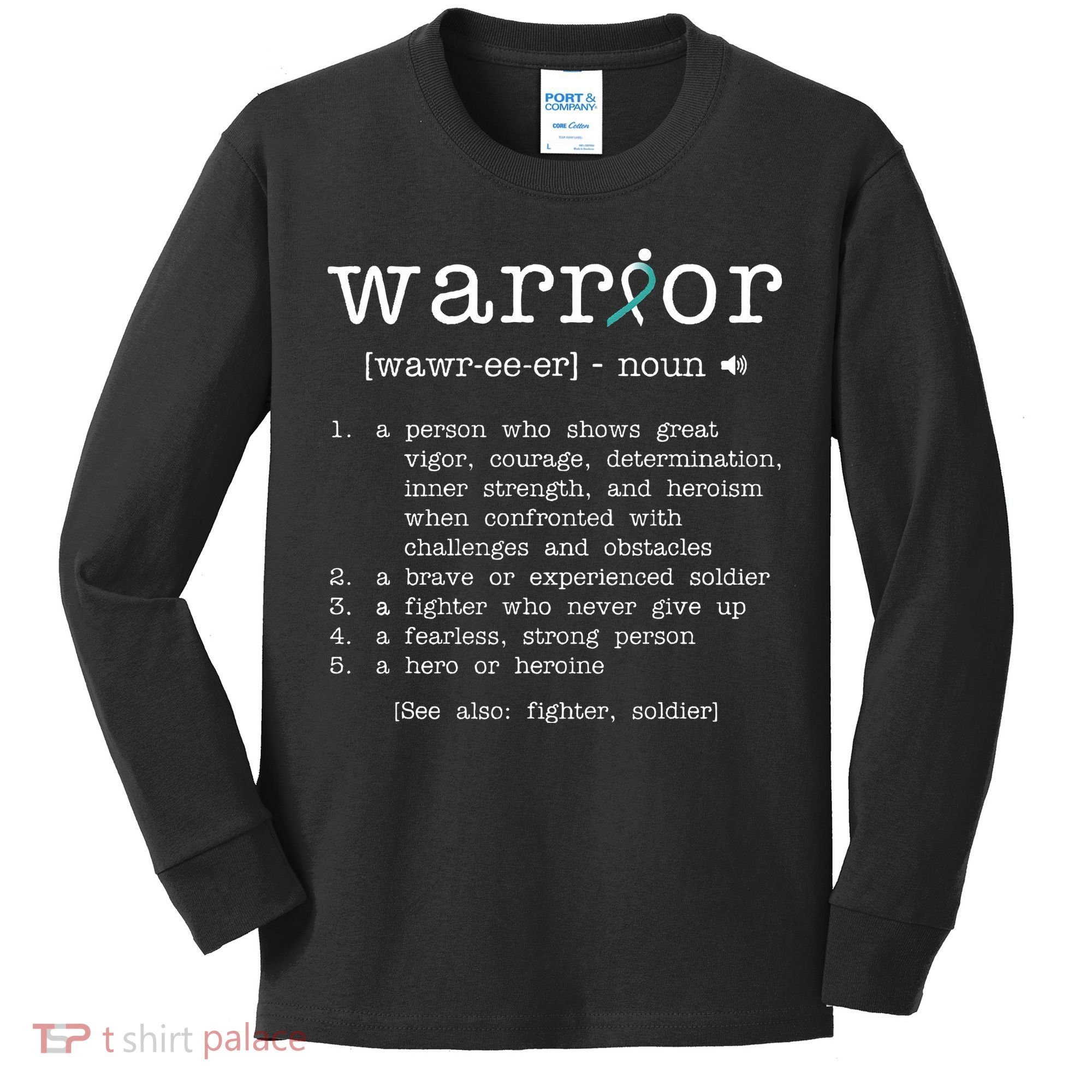 Warror Cervical Cancer Awareness Item Cervical Cancer Kids Long Sleeve Shirt