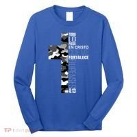 White Camo Christian Verse Spanish Filipenses 413 EspañOl Long Sleeve Shirt thumb 0