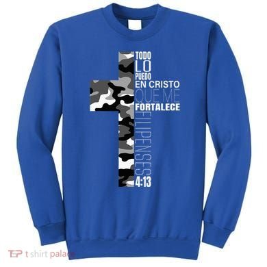 White Camo Christian Verse Spanish Filipenses 413 EspañOl Sweatshirt