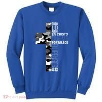 White Camo Christian Verse Spanish Filipenses 413 EspañOl Sweatshirt thumb 0