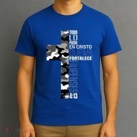 White Camo Christian Verse Spanish Filipenses 413 EspañOl T-Shirt thumb 3