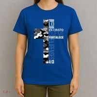 White Camo Christian Verse Spanish Filipenses 413 EspañOl T-Shirt thumb 4