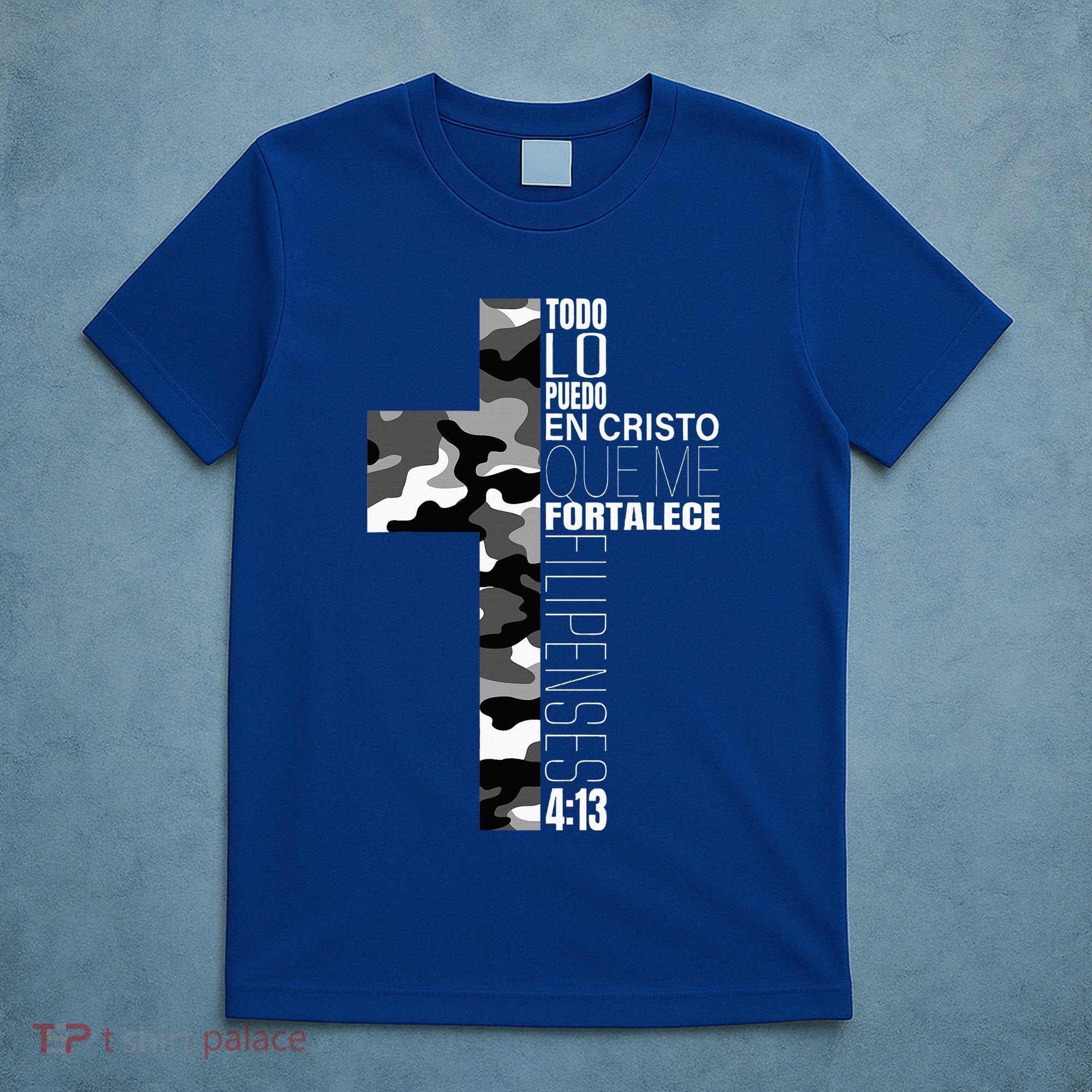 White Camo Christian Verse Spanish Filipenses 413 EspañOl T-Shirt