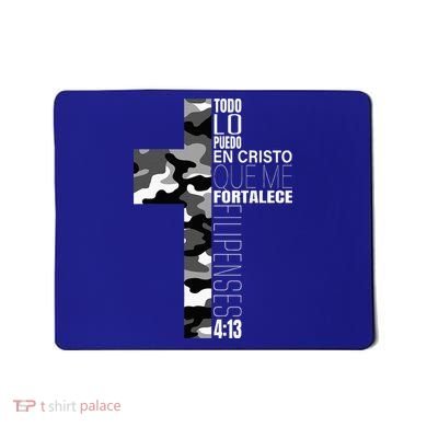 White Camo Christian Verse Spanish Filipenses 413 EspañOl Mousepad