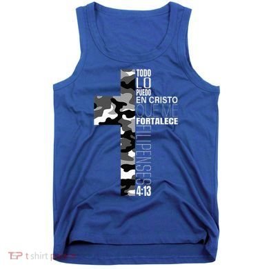White Camo Christian Verse Spanish Filipenses 413 EspañOl Tank Top