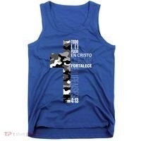 White Camo Christian Verse Spanish Filipenses 413 EspañOl Tank Top thumb 0