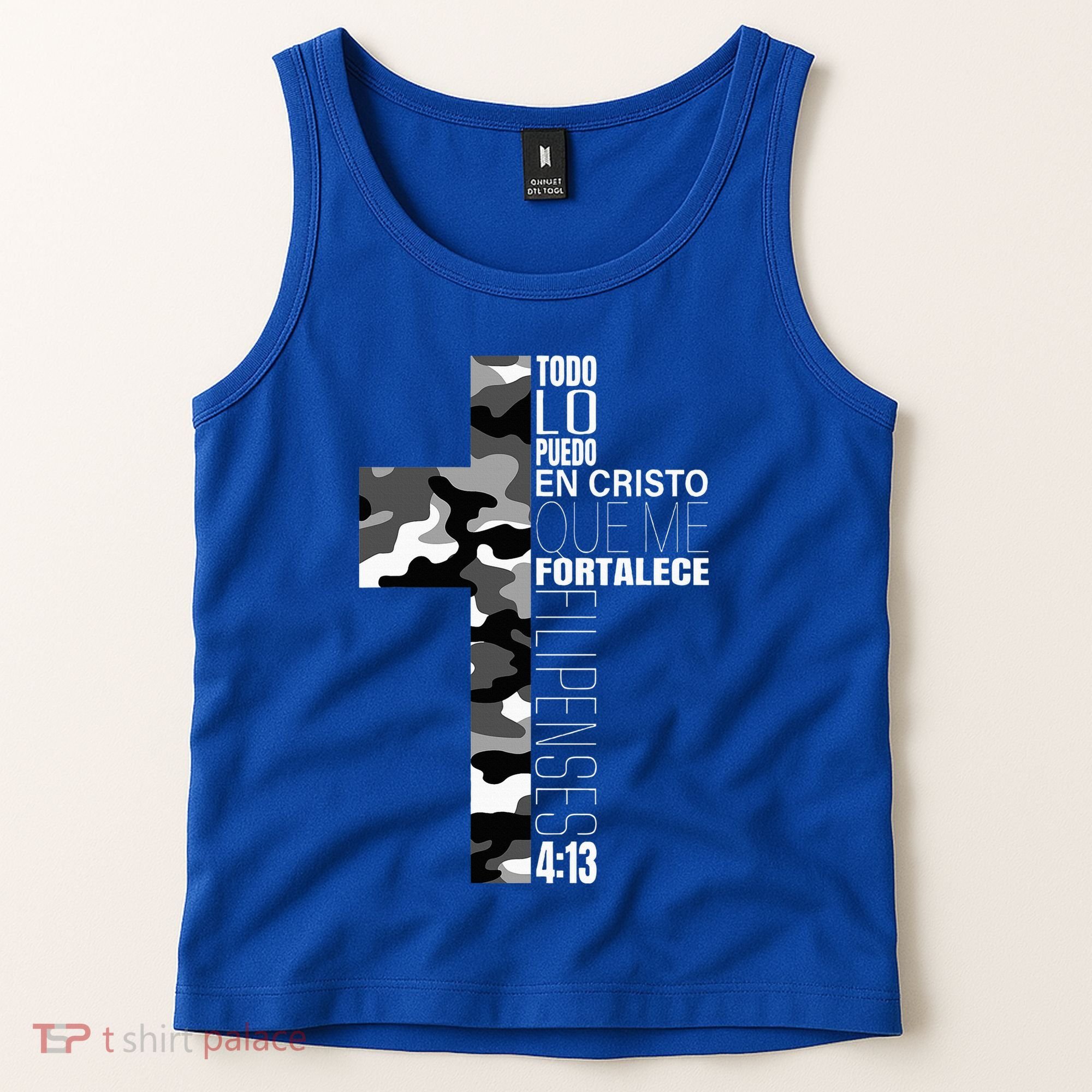 White Camo Christian Verse Spanish Filipenses 413 EspañOl Tank Top