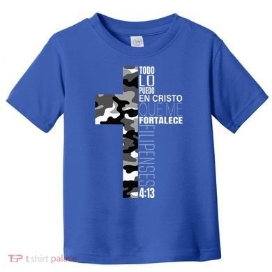 White Camo Christian Verse Spanish Filipenses 413 EspañOl Toddler T-Shirt
