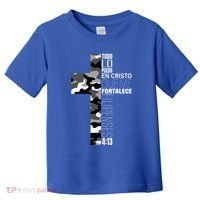 White Camo Christian Verse Spanish Filipenses 413 EspañOl Toddler T-Shirt thumb 0