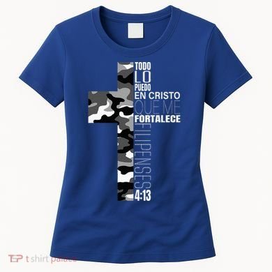 White Camo Christian Verse Spanish Filipenses 413 EspañOl Women's T-Shirt