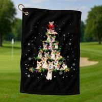 Welsh Corgi Christmas Tree Xgiftmas Gift Cool Gift Golf Towel thumb 1