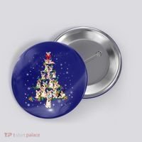 Welsh Corgi Christmas Tree Xgiftmas Gift Cool Gift Button thumb 0