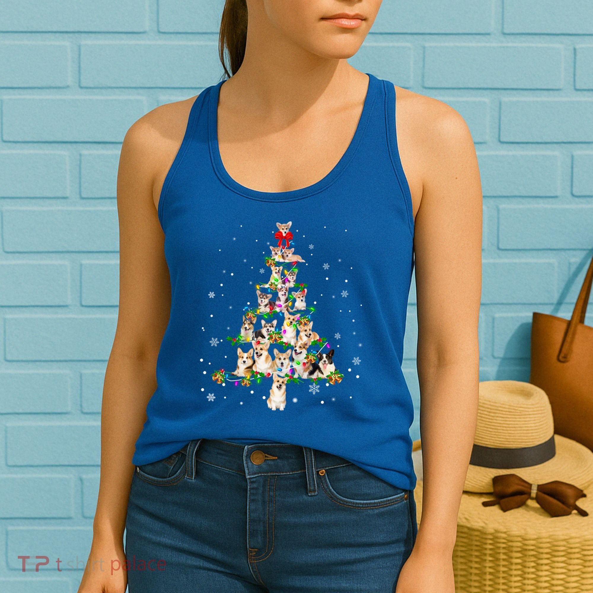 Welsh Corgi Christmas Tree Xgiftmas Gift Cool Gift Women's Tank Top