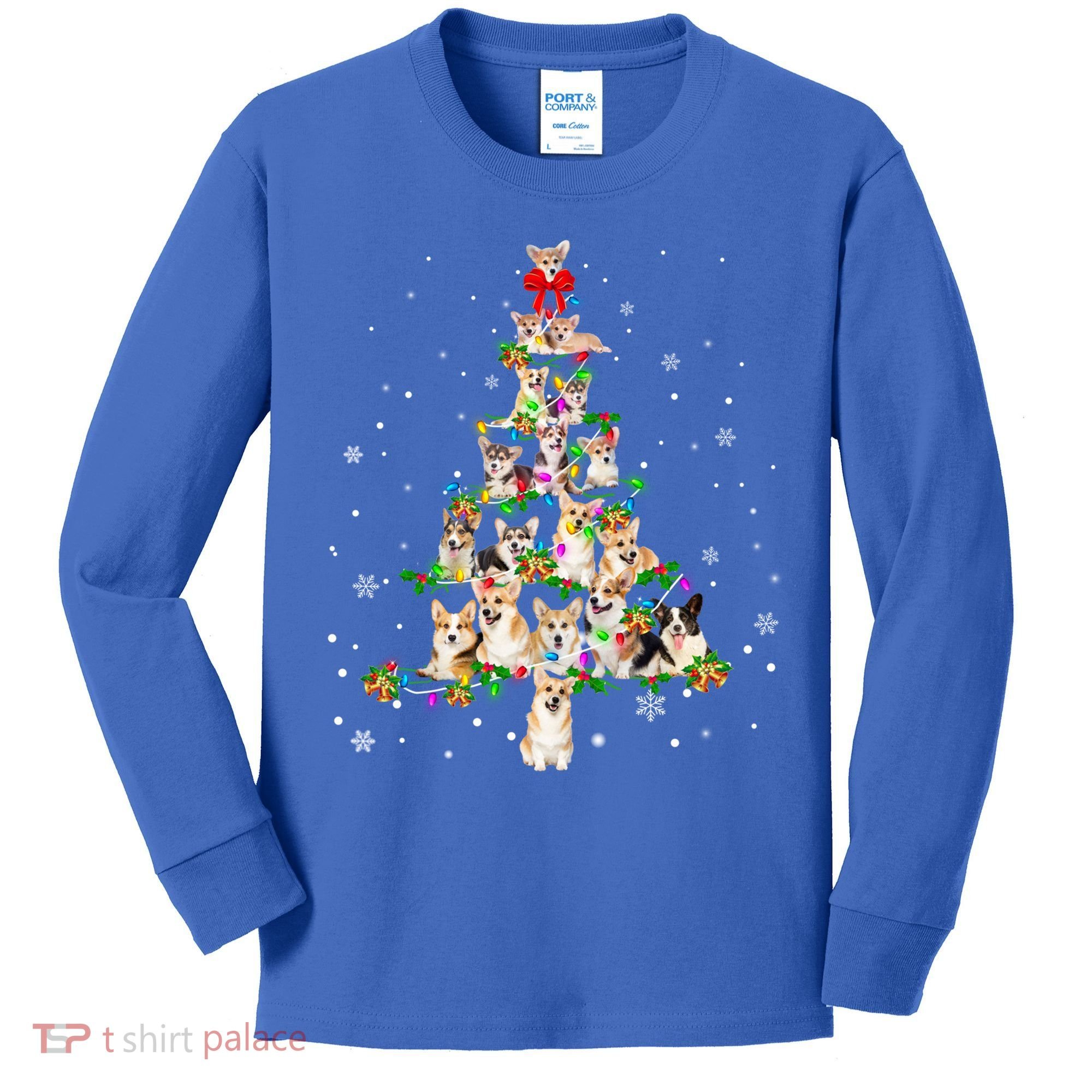 Welsh Corgi Christmas Tree Xgiftmas Gift Cool Gift Kids Long Sleeve Shirt
