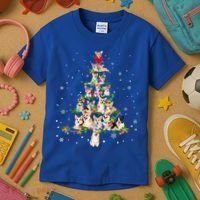 Welsh Corgi Christmas Tree Xgiftmas Gift Cool Gift Kids T-Shirt thumb 3