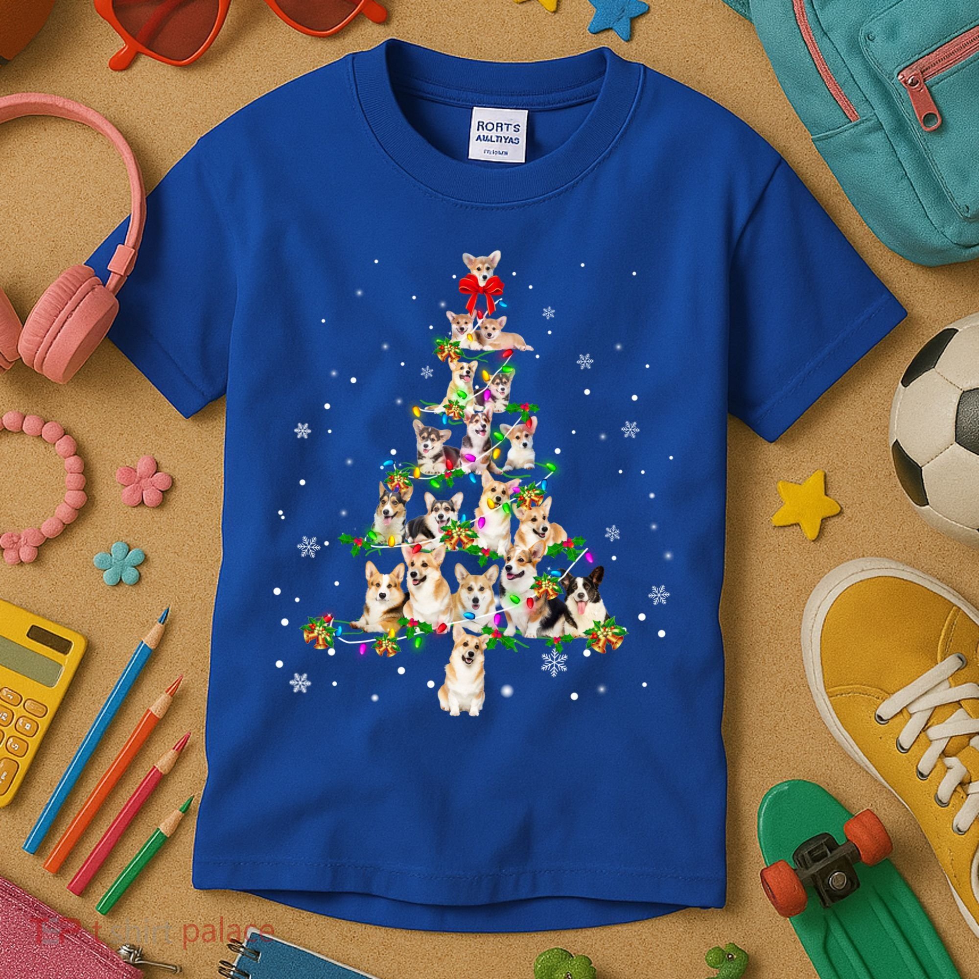 Welsh Corgi Christmas Tree Xgiftmas Gift Cool Gift Kids T-Shirt