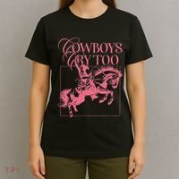 Western Cowgirl Cowboy Aesthetic Cowboys Cry Too T-Shirt thumb 4