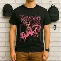 Western Cowgirl Cowboy Aesthetic Cowboys Cry Too T-Shirt thumb 6