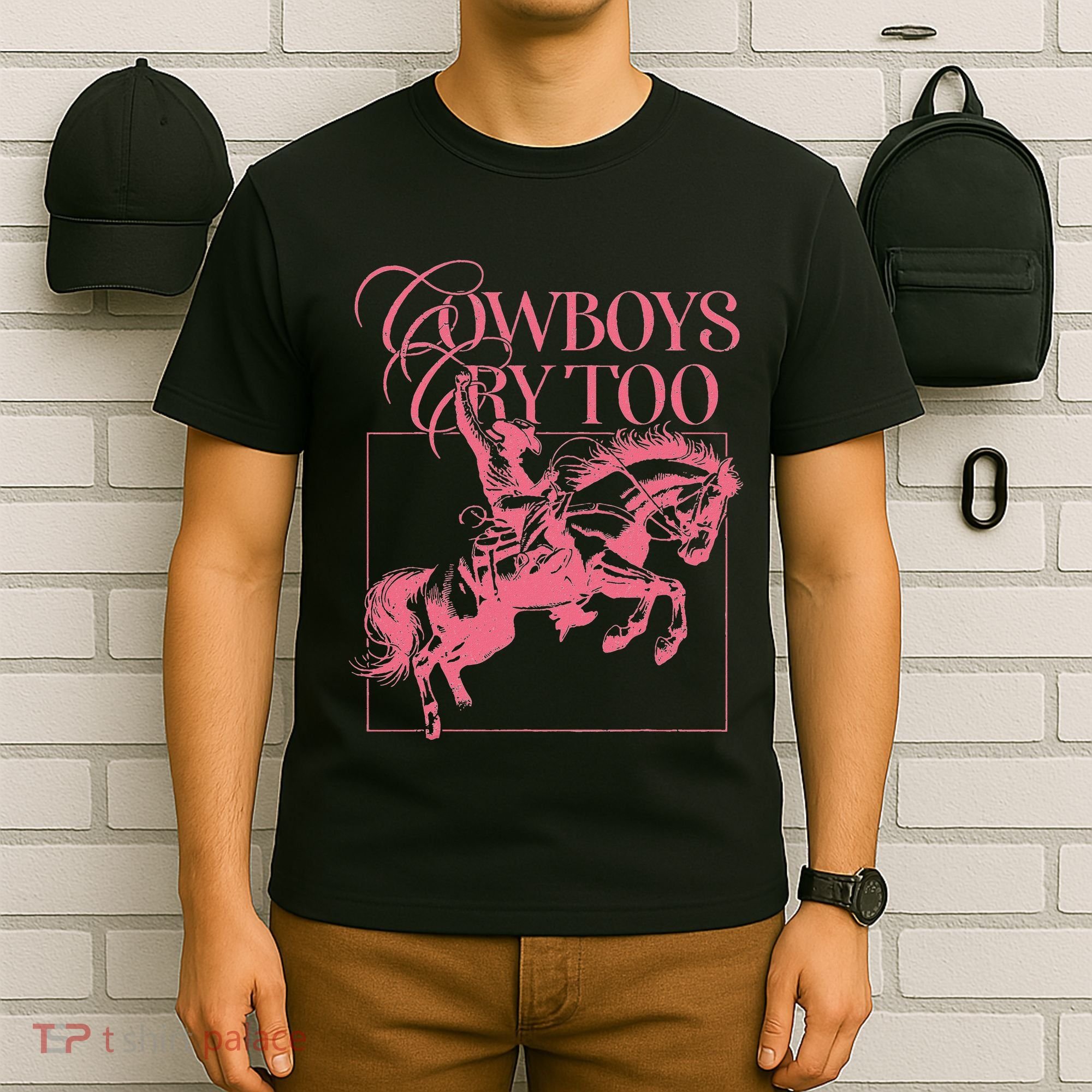 Western Cowgirl Cowboy Aesthetic Cowboys Cry Too T-Shirt