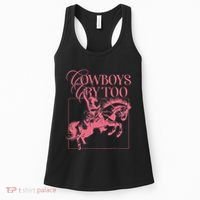 Western Cowgirl Cowboy Aesthetic Cowboys Cry Too Women's Tank Top thumb 0