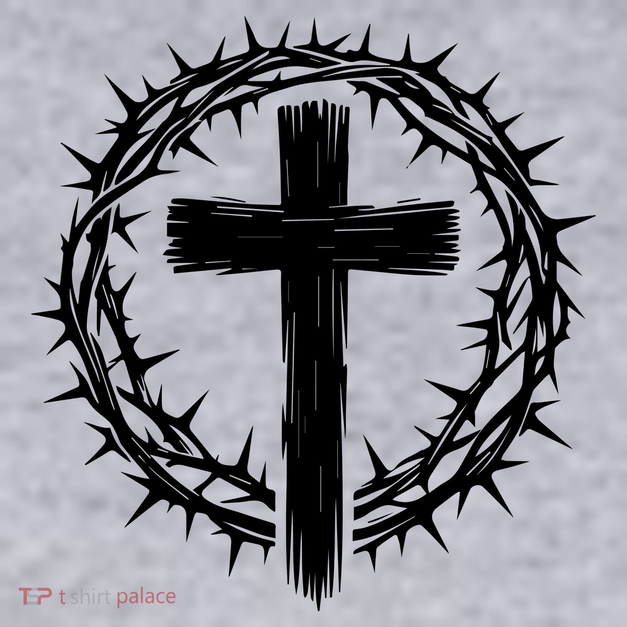 Wooden Cross Crown Of Thorns Christian Catholic Jesus Christ Women's Racerback Cropped Tank