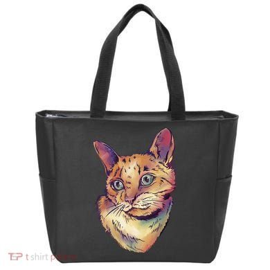 Watercolor Cute Cat Tote Bag