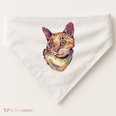 Watercolor Cute Cat USA-Made Doggie Bandana
