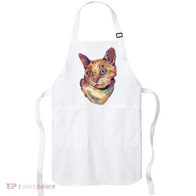 Watercolor Cute Cat Apron