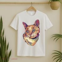 Watercolor Cute Cat T-Shirt thumb 2