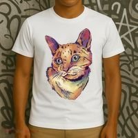 Watercolor Cute Cat T-Shirt thumb 3