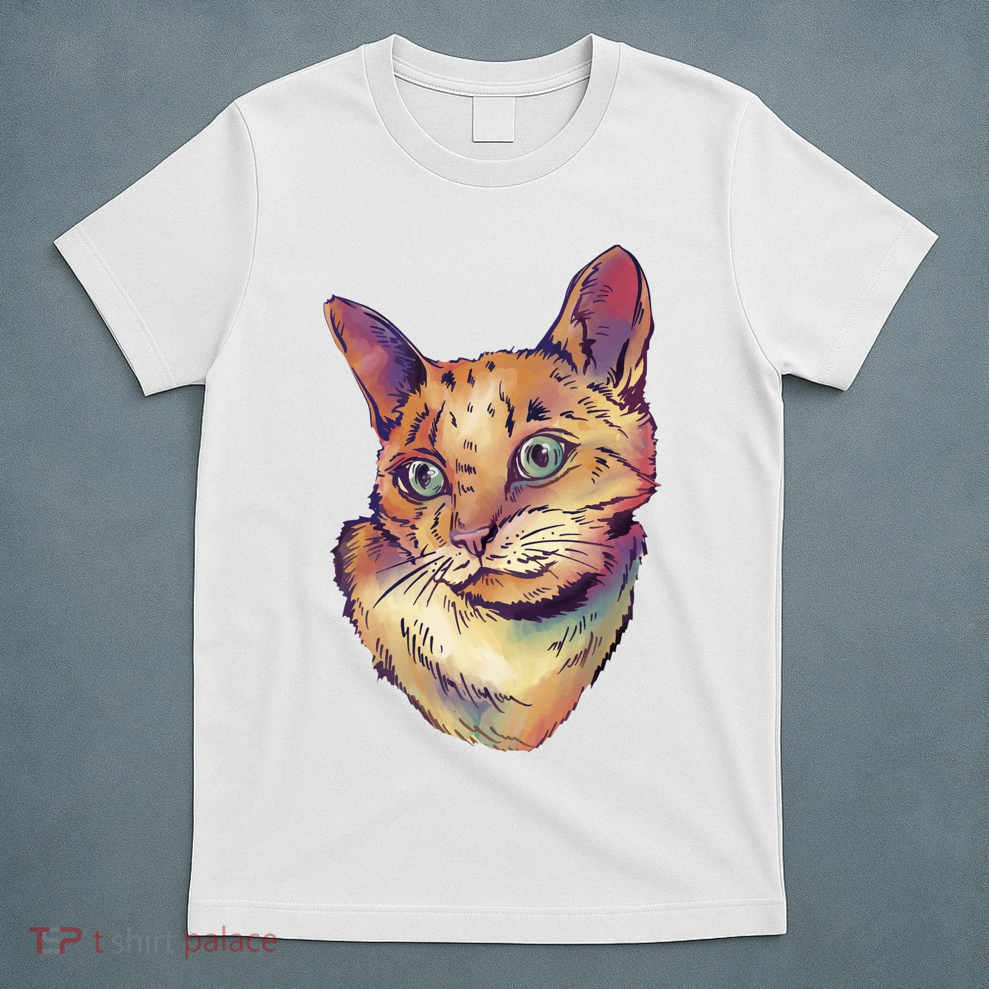 Watercolor Cute Cat T-Shirt