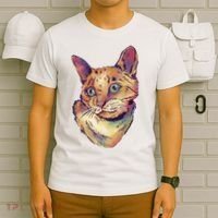 Watercolor Cute Cat T-Shirt thumb 6